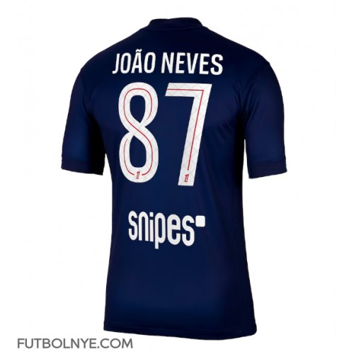 Camiseta Paris Saint-Germain Joao Neves #87 Primera Equipación 2025-26 manga corta